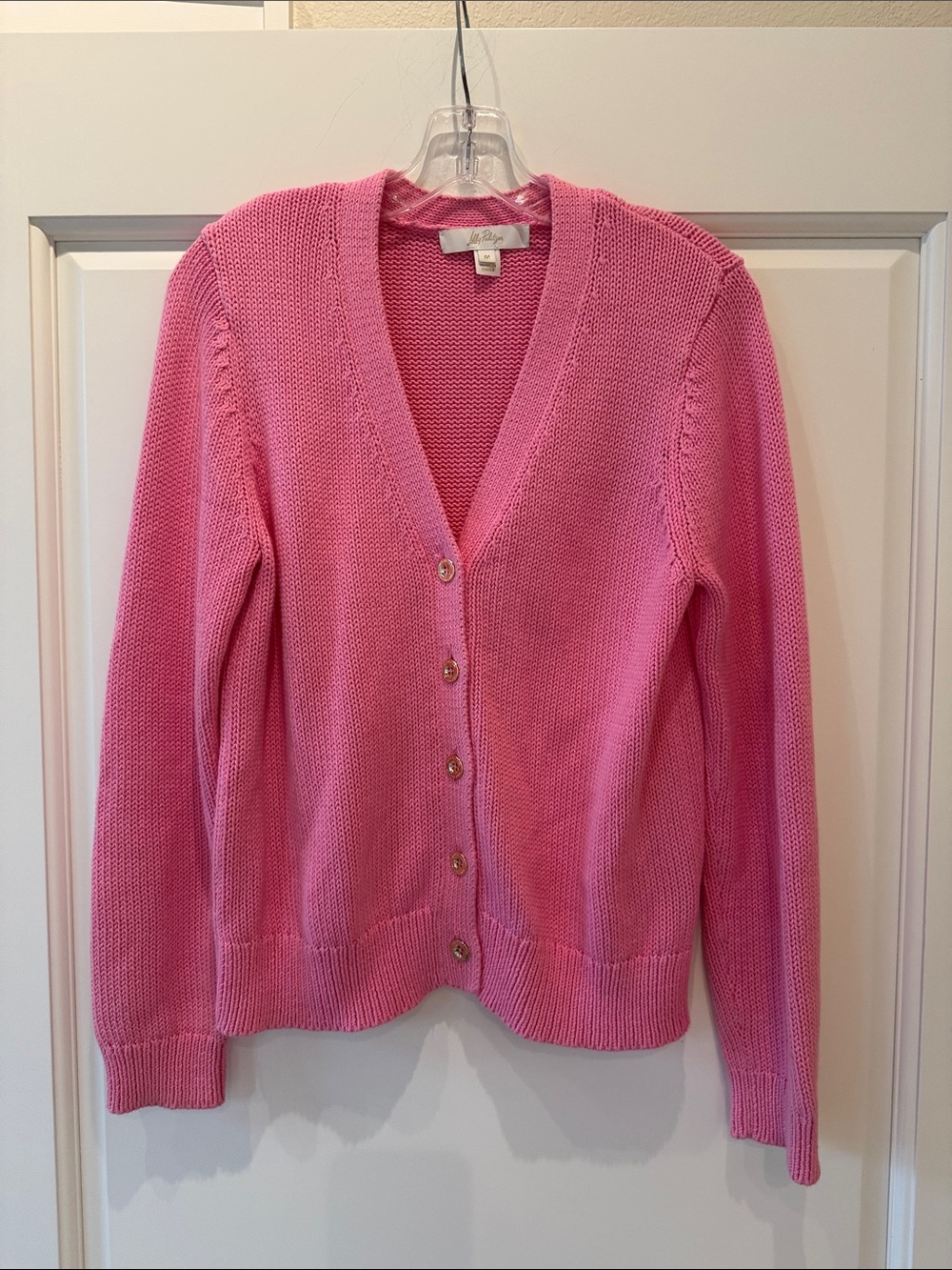Lilly Pulitzer Pink Button-Front V-Neck Cardigan